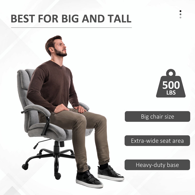 Latitude Run 500lbs Big and Tall Office Chair with Wide Seat